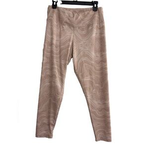 BCBG Maxazria Blush Pink and White Swirl Pattered Leggings